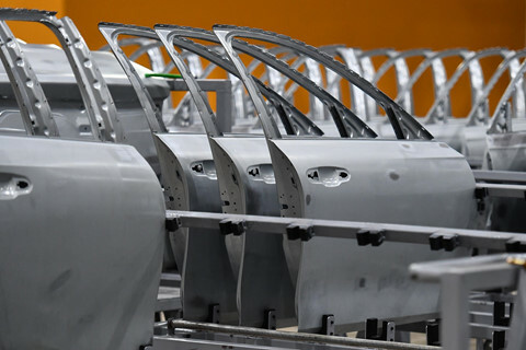 VinFast car doors in the finishing stage