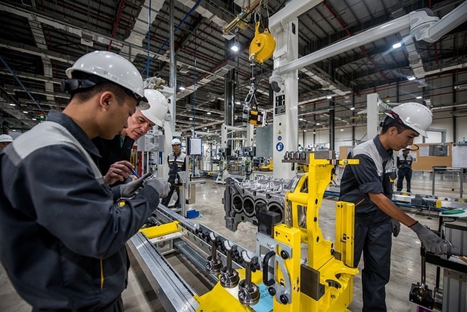 The modern automation system has accelerated the speed of launching the first Vietnam-branded cars (Source: VinFast).