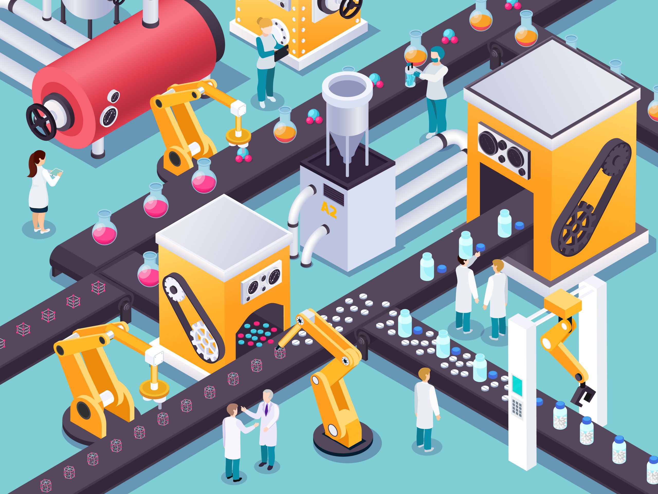 Advantages of automation include higher productivity, less waste of materials, more consistent product quality, and better working environment.